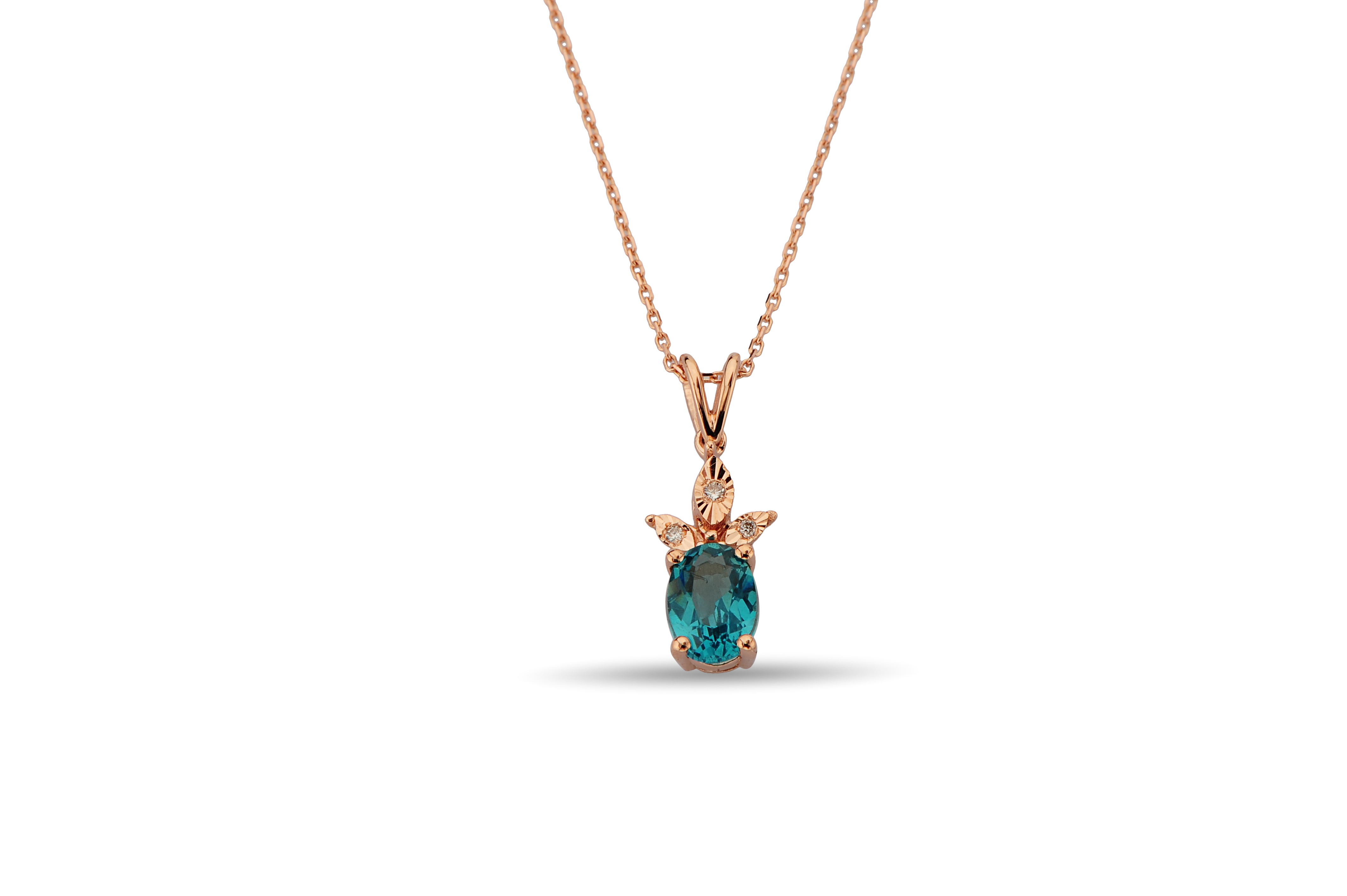 0,98 Karat London Blue Oval Kolye